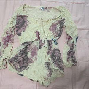 Floral Print Women's Romper